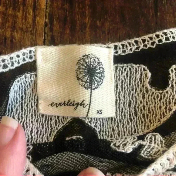 Anthropologie | Everleigh Rococo Sheer Black & Cream Embroidery Blouse - Picture 5 of 7